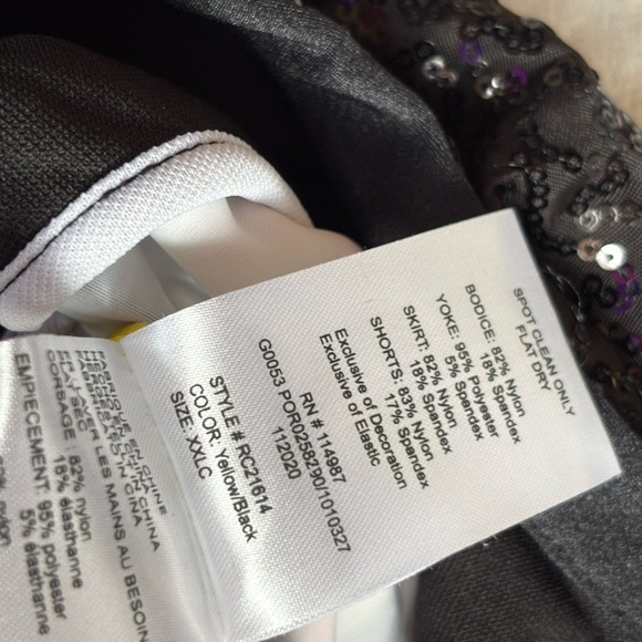 Revolution Yellow and Black Plaid Kids XXLC dance skating dress - Picture 7 of 9